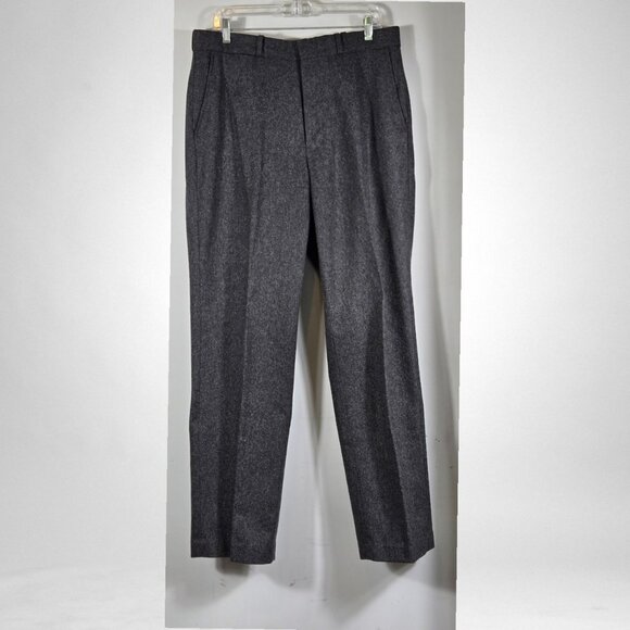 Polo by Ralph Lauren Size 34/32 Men's Dress Pants Wool Flannel Dark Gray - Picture 2 of 8